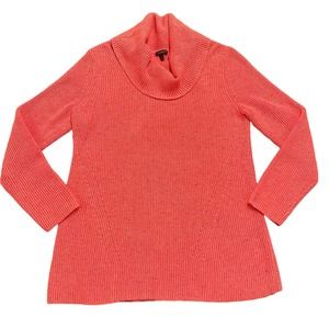 Talbots Womens pink marked ribbed cowl neck tunic sweater Medium
